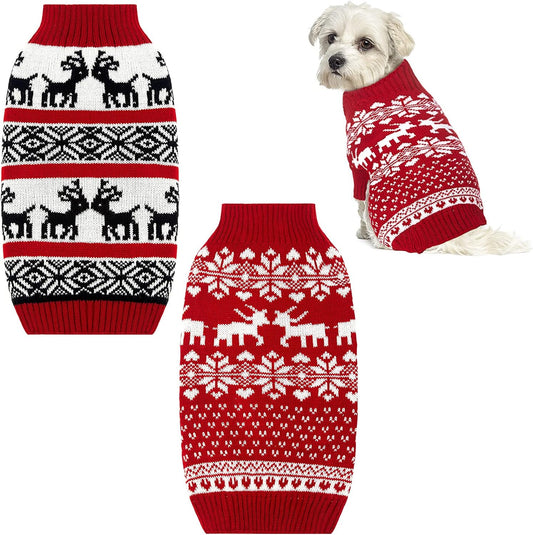 "Festive Reindeer Dog Sweater - Perfect for Christmas Celebrations! (Red, Medium)"