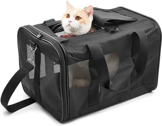 "Ultimate Pet Travel Companion: Stylish and Convenient Soft-Sided Carrier for Cats, Dogs, and More! Airline Approved, Collapsible, and Travel-Friendly - Keep Your Beloved Pet Safe and Comfortable On-The-Go!"