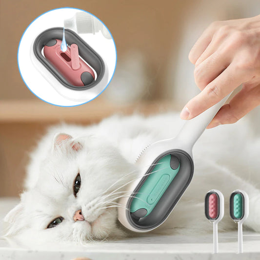 "Ultimate Pet Grooming Tool: 4-In-1 Brush for Cats and Dogs - Clean, Massage, Remove and Comb - Includes Water Tank and Accessories"