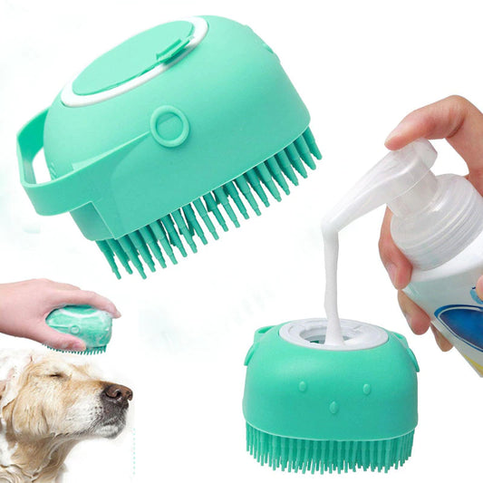 "Ultimate Pet Spa Experience: Luxurious Silicone Massage Brush for Dogs and Cats - Promotes Healthy Skin and Coat during Bath Time"